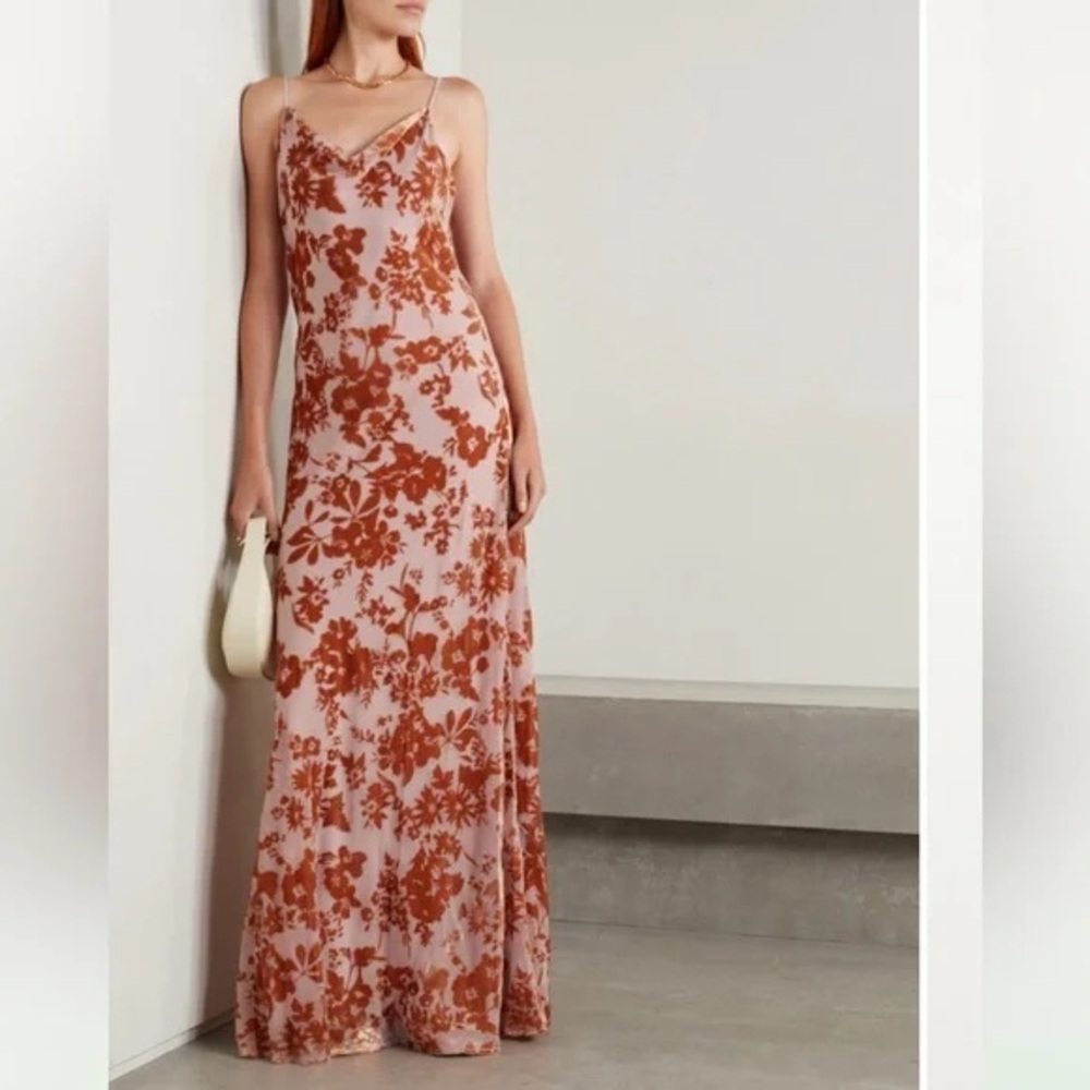 LAGENCE
Christine Cowl Neck Burnout
Maxi Dress In Mauve Flor